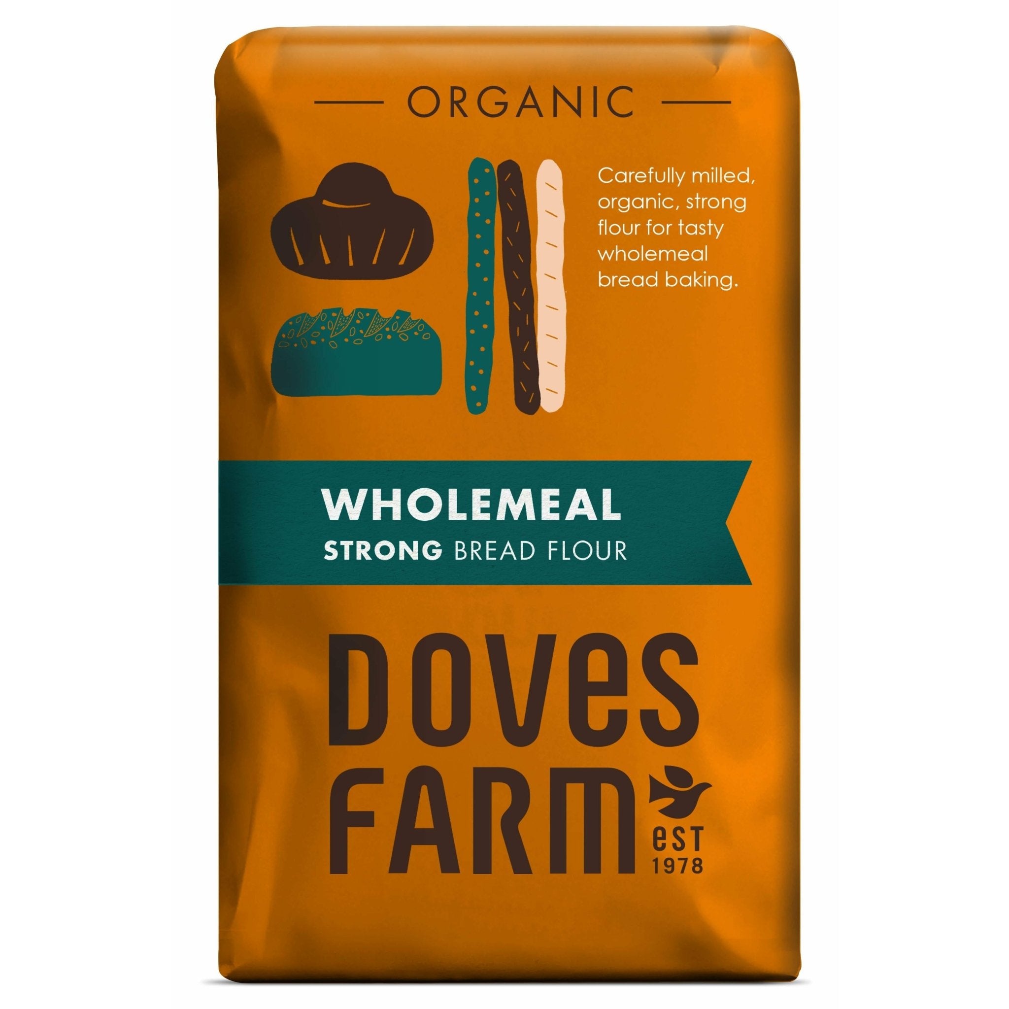 Doves Farm Wholemeal Bread Flour 1.5kg - Glam Organic | Health and Wellness Store - DOVES FARM