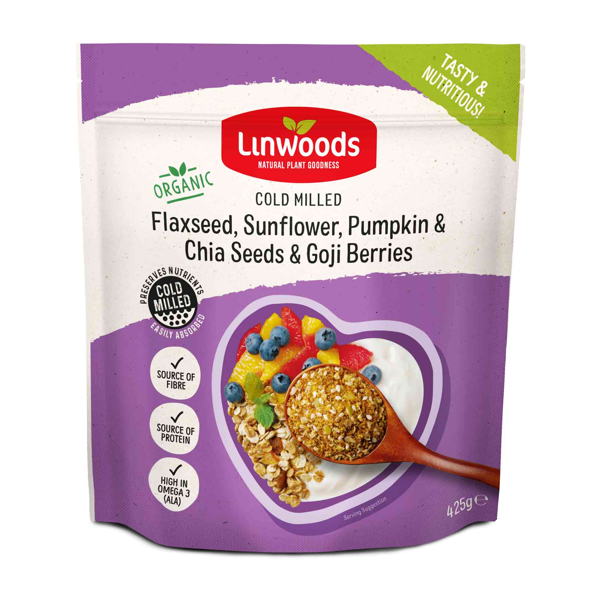 Linwoods Organic Flax, Sunflower, Pumpkin, Chia Seeds & Goji Berry - 425g - Glam Organic | Health and Wellness Store - Linwoods