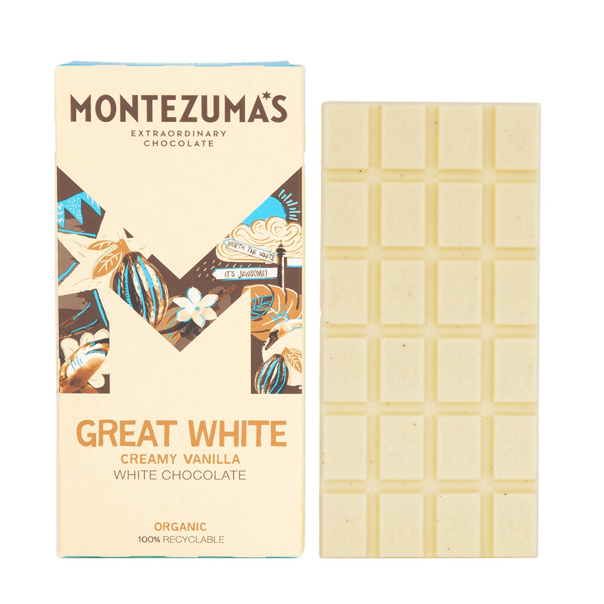 MONTEZUMA'S Creamy White Chocolate with Organic Vanilla - Glam Organic | Health and Wellness Store - Montezumas
