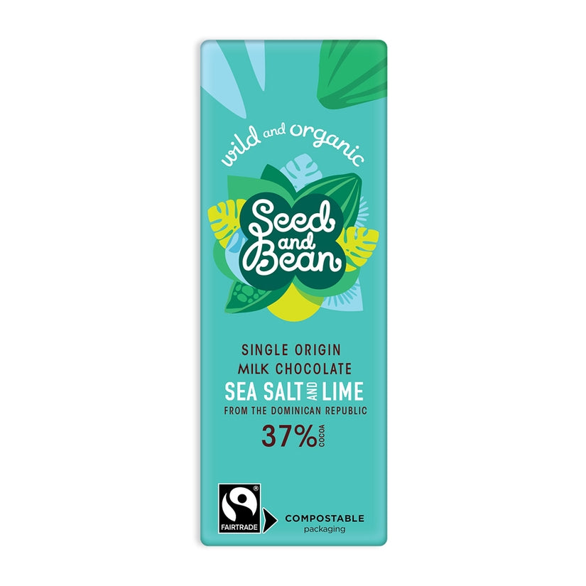 Seed & Bean - CORNISH SEA SALT & LIME MINI BAR 25G (37% COCOA)