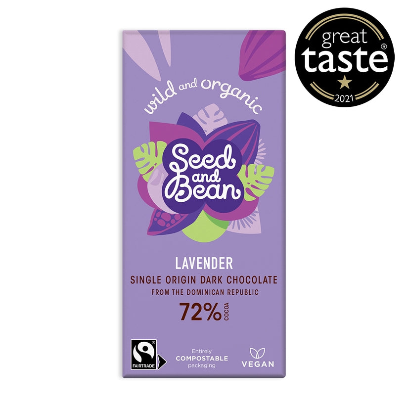 Seed & Bean - LAVENDER EXTRA DARK CHOCOLATE 85G BAR (72% COCOA)