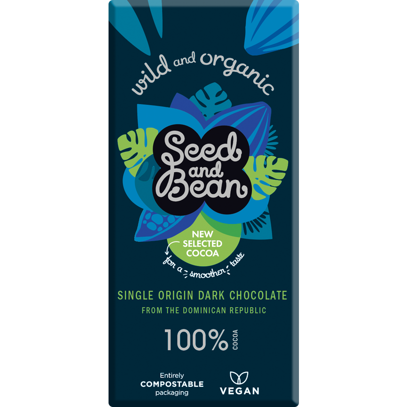 Seed & Bean - 100% COCOA DOMINICAN REPUBLIC DARK CHOCOLATE 75G BAR