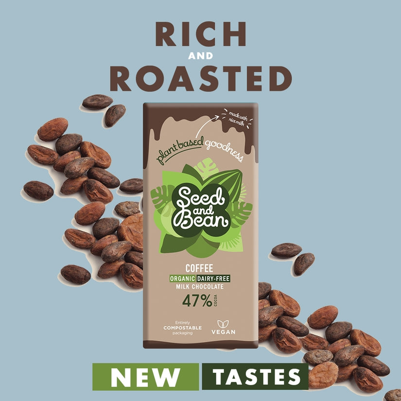 Seed & Bean - COFFEE VEGAN MILK ORGANIC CHOCOLATE 10 X 75G